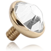 14k Gold Swarovski Crystal Jewelled Disc For 1.6mm Internally Threaded Pins