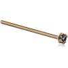 18k Gold Straight Nose Stud With 1.35mm Prong Set Black Diamond