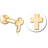 Gold Pvd Coated Surgical Steel Cross Tragus Micro Barbell