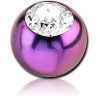 Anodised Surgical Steel Swarovski Crystal Jewelled Micro Ball
