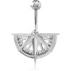 Rhodium Plated Double Jewelled Navel Banana