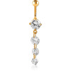 316l Gold Pvd 18k Coated Surgical Steel Round Prong Set