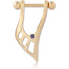 Gold Pvd 18k Coated Surgical Steel Jewelled Cartilage Shield