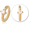 Gold Pvd 18k Coated Surgical Steel Jewelled Multi Purpose Clicker