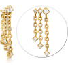 Gold Pvd Coated Surgical Steel Jewelled Micro Attachment For 1.2mm Internally Threaded Pins