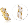 Gold Pvd Coated Surgical Steel Jewelled Micro Attachment For 1.2mm Internally Threaded Pins