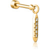 Gold Pvd Coated Surgical Steel Jewelled Tragus Micro Barbell