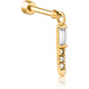 Gold Pvd Coated Surgical Steel Jewelled Tragus Micro Barbell
