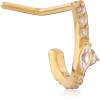 Gold Pvd Coated Surgical Steel 90 Degree Jewelled Wrap Around Nose Stud