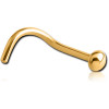 Gold Pvd Coted Titanium Large Curved Half Ball Nose Stud