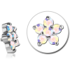 Surgical Steel Jewelled Attachment For 1.6mm Internally Threaded Pins - Flower