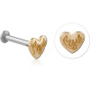 14k Gold Attachment With Surgical Steel Internally Threaded Micro Labret Pin