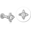 Surgical Steel Internally Threaded Jewelled Micro Labret - Square