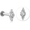 Surgical Steel Internally Threaded Jewelled Micro Labret - Triple