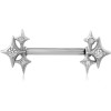 316l Surgical Steel Internal Nipple Barbell Star Cluster Multi Gem Ends