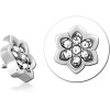 Surgical Steel Jewelled Micro Attachment For 1.2mm Internally Threaded Pins - Flower