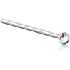 Surgical Steel Swarovski Crystal Jewelled Straight Nose Stud 15mm