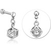 Surgical Steel Jewelled Micro Barbell With Charm