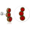 Surgical Steel Jewelled Tragus Antique Brass Pvd Coated Micro Barbell