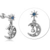 Surgical Steel Jewelled Tragus Micro Barbell With Enamel
