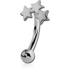 Surgical Steel Triple Stars Fancy Curved Micro Barbell