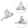 316l Surgical Steel Threadless Attachment Triangle Clear Gem Three Prong Setting