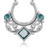 Surgical Steel Jewelled Fake Septum Ring