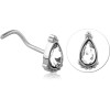 Surgical Steel Curved Jewelled Nose Stud