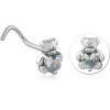 Surgical Steel Curved Jewelled Nose Stud