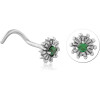 Surgical Steel Curved Jewelled Nose Stud
