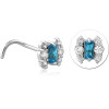 Surgical Steel Curved Jewelled Nose Stud