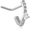 316l Surgical Steel 90 Degree Jeweled Wrap Around Nose Stud