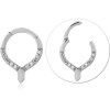 316l Surgical Steel Hinge Segment Ring V-shape With Clear Gems