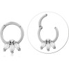 Surgical Steel Hinge Segment Ring Triple Marquise Gem Front Cluster