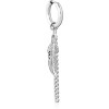 316l Surgical Steel Hoop Earring With Feather And Chain Charms
