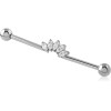 Titanium Grade 23 Astm F136 Internal Industrial Barbell Marquise Gem Cluster