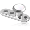 Titanium Internally Threaded Dermal Anchor With Synthetic Opal Jewelled Disc