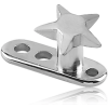 Titanium Internally Threaded Dermal Anchor With Surgical Steel Star