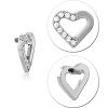 Titanium Jewelled Micro Attachment For 1.2mm Internally Threaded Pins-half Heart