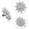 Titanium Grade 23 Internal Threaded Attachment Flower Petal Sunburst Top