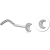 Titanium Jewelled Curved Nose Stud - Moon