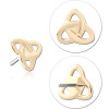 14k Yellow Gold Triquetra Knot Top With Titanium Threadless Pin