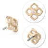 14k Yellow Gold Top With Titanium Threadless Pin Open Quatrefoil Gem