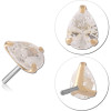 14k Yellow Gold Top With Titanium Threadless Pin Pear Clear Gem Prong
