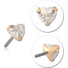 14k Gold Jewelled Attachment Titanium Threadless Pin - Heart