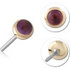 14k Gold Semi Precious Cabochon Attachment Titanium Threadless Pin