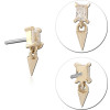 14k Yellow Gold Threadless Top Princess Gem With Spike Dangle