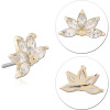 14k Yellow Gold Threadless Top Lotus Marquise Gem Cluster