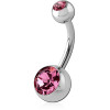 Sterile Surgical Steel Double Jewelled Navel Banana