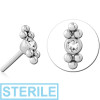 Sterile Surgical Steel Jewelled Threadless Attachment